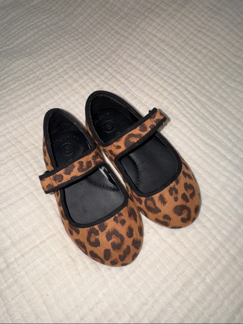 Cat & Jack Girls' Leopard Mary Jane Flats - Brown/Black
